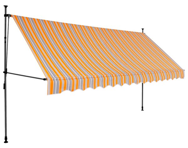 Tenda na ručno uvlačenje s LED svjetlima 350 cm žuto-plava - Šarena / N/A