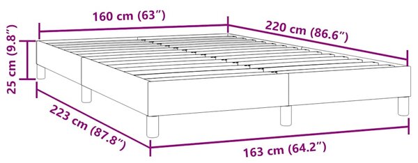 Box Spring krevet bez madracem tamnoplavi 160x220 cm samt - Plava / 160 x 220 cm