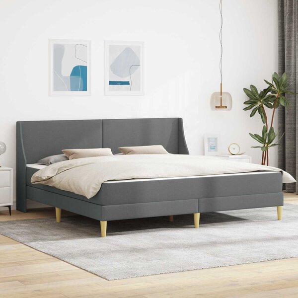 Okvir kreveta s madracem Tamno siva 180 x 200 cm tkanina - Siva / 180 x 200 cm