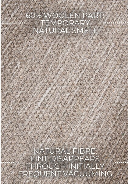 Bež ručno rađen tepih od mješavine vune 190x280 cm Pradesh Linen White – Elle Decoration