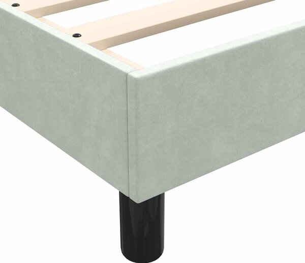 Box Spring krevet s madracem svijetlo sivi 80x210 cm baršun - Siva / 80 x 210 cm