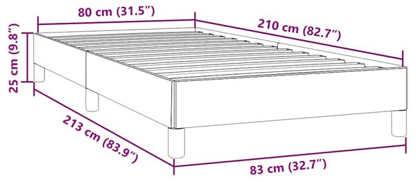 Box Spring krevet bez madraca tamnoplavi 80x210 cm samt - Plava / 80 x 210 cm