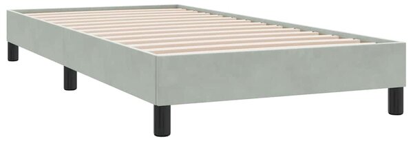 Box Spring krevet bez madraca svijetlo sivi 100x210 cm samt - Siva / 100 x 210 cm