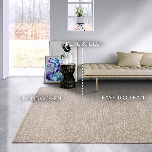 Bež ručno rađen tepih od mješavine vune 190x280 cm Pradesh Linen White – Elle Decoration