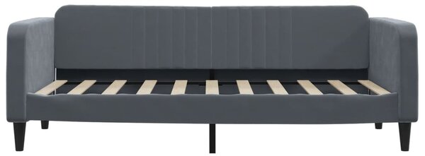 Dnevni krevet s madracem tamno sivi 90x190 cm baršun - Siva / 90 x 190 cm