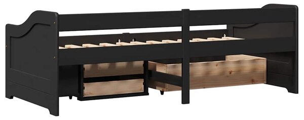 Dnevni krevet s 3 ladice bez madraca "IRUN" crni 90x200 cm - Crna / N/A