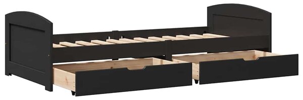 Dnevni krevet s 2 ladice bez madraca "IRUN" crni 90x200 cm - Crna / N/A