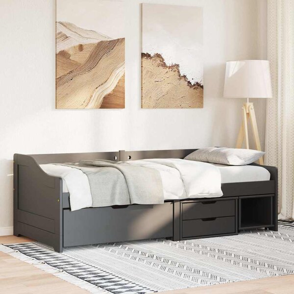Dnevni krevet s 3 ladice bez madraca "IRUN" crni 90x200 cm - Crna / N/A