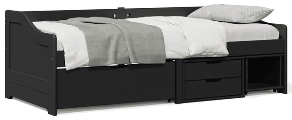 Dnevni krevet s 3 ladice bez madraca "IRUN" crni 90x200 cm - Crna / N/A