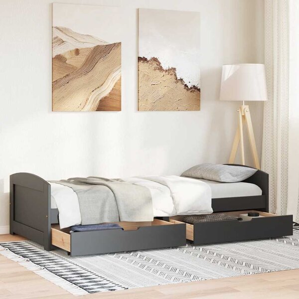 Dnevni krevet s 2 ladice bez madraca "IRUN" crni 90x200 cm - Crna / N/A