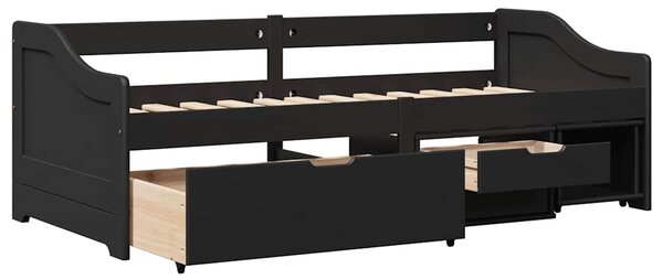 Dnevni krevet s 3 ladice bez madraca "IRUN" crni 90x200 cm - Crna / N/A