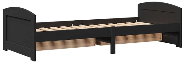 Dnevni krevet s 2 ladice bez madraca "IRUN" crni 90x200 cm - Crna / N/A