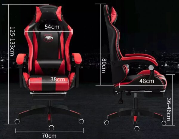 Udobna gaming stolica s crno-zelenim jastukom