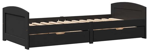 Dnevni krevet s 2 ladice bez madraca "IRUN" crni 90x200 cm - Crna / N/A
