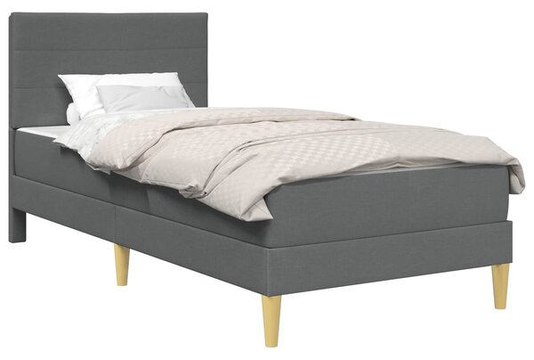 Okvir kreveta s madracem Tamno siva 90 x 190 cm tkanina - Siva / 90 x 190 cm