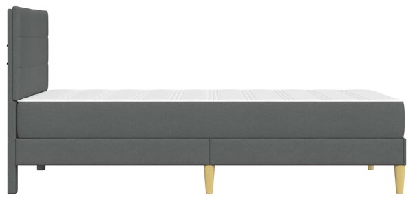 Okvir kreveta s madracem Tamno siva 90 x 190 cm tkanina - Siva / 90 x 190 cm