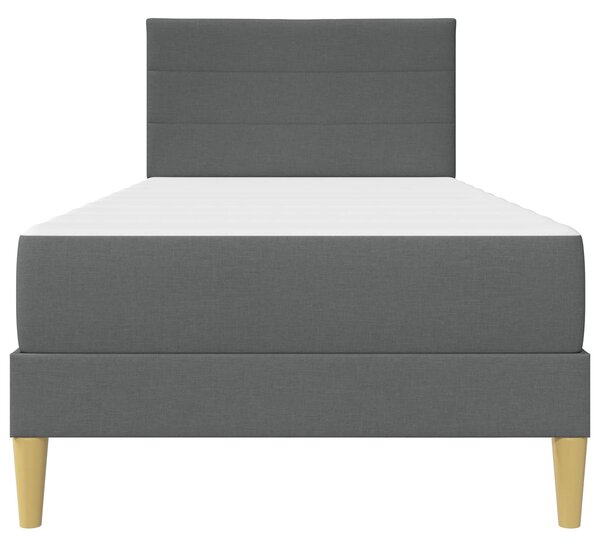 Okvir kreveta s madracem Tamno siva 90 x 190 cm tkanina - Siva / 90 x 190 cm