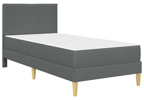 Okvir kreveta s madracem Tamno siva 90 x 190 cm tkanina - Siva / 90 x 190 cm