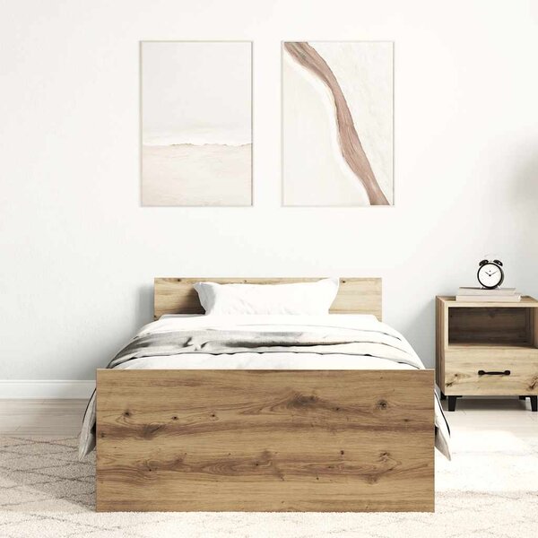 Okvir kreveta bez madraca boja hrasta artisan 90x200 cm - Smeđa / 90 x 200 cm