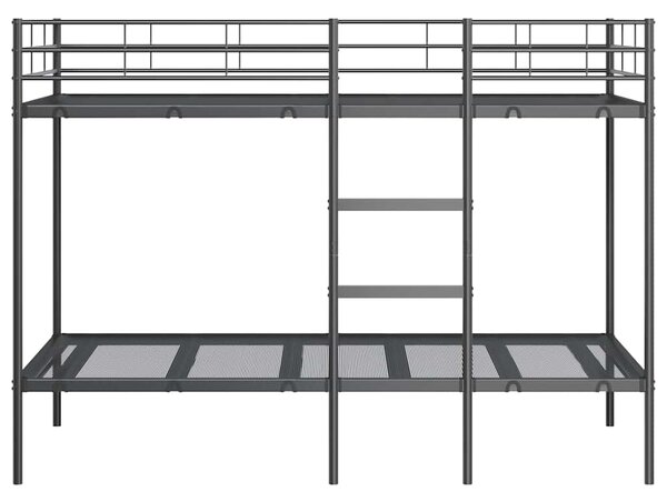 Krevet na kat bez madraca crni 100x200 cm čelik - Crna / 100 x 200 cm