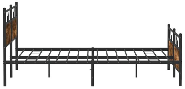 Metalni okvir kreveta bez madraca boja hrasta 193x201 cm - Smeđa / 193 x 201 cm