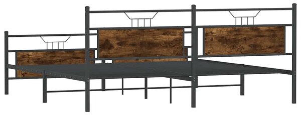 Metalni okvir kreveta bez madraca boja hrasta 193x201 cm - Smeđa / 193 x 201 cm