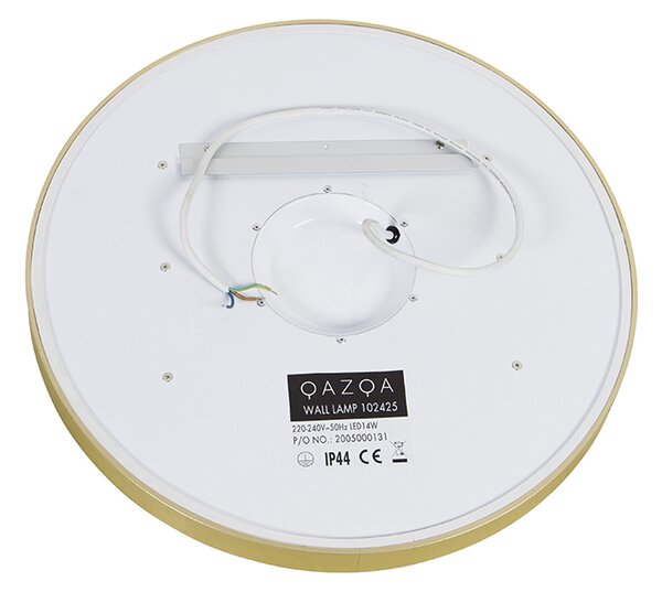 Kupaonsko ogledalo zlatno 50 cm uklj. LED s 3-stupanjskim prigušivanjem na dodir okruglo - Miral
