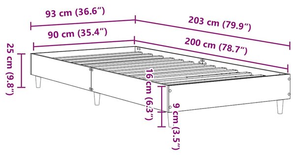 Okvir kreveta bez madraca bijeli 90x200 cm izrađeno drvo - Bijela / 90 x 200 cm
