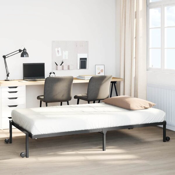 Okvir kreveta bez madraca sklopivi crni 107x203 cm čelik - Crna / 107 x 203 cm