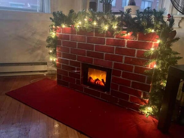Ukrasni 3D LED električni kamin s imitacijom vatre 25cm USB