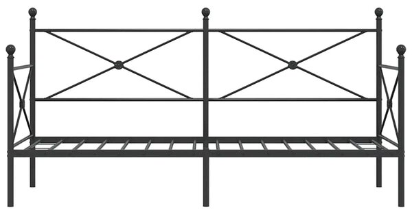 Dnevni krevet bez madraca crni 90x200 cm čelik - Crna / 90 x 200 cm