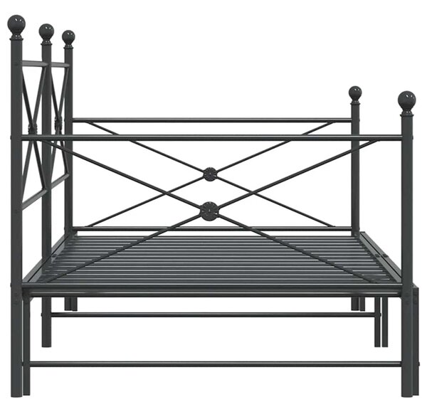 Krevet na rasklapanje bez madraca crni 100x200 cm čelik - Crna / 100 x 200 cm