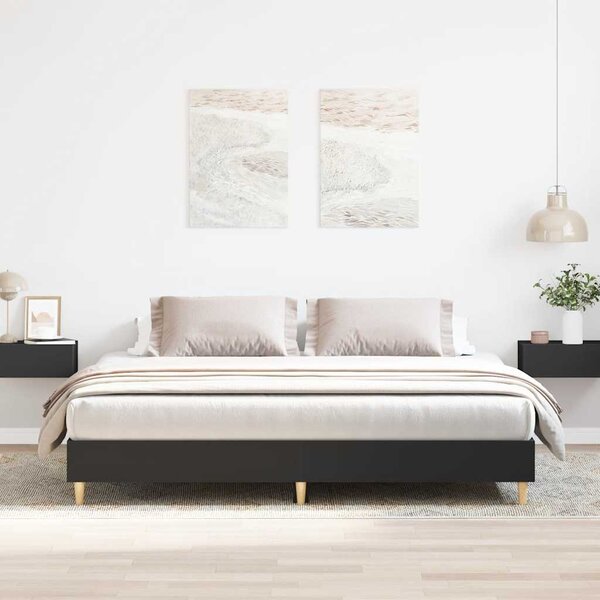 Okvir kreveta bez madraca crni 180x200 cm konstruiranog drva - Crna / 180 x 200 cm