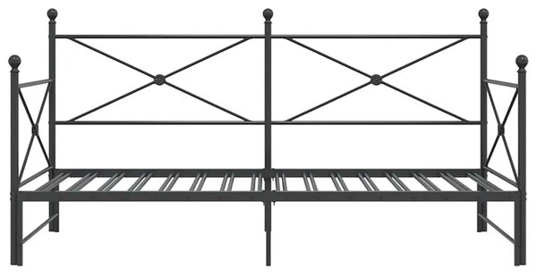 Krevet na rasklapanje bez madraca crni 100x200 cm čelik - Crna / 100 x 200 cm
