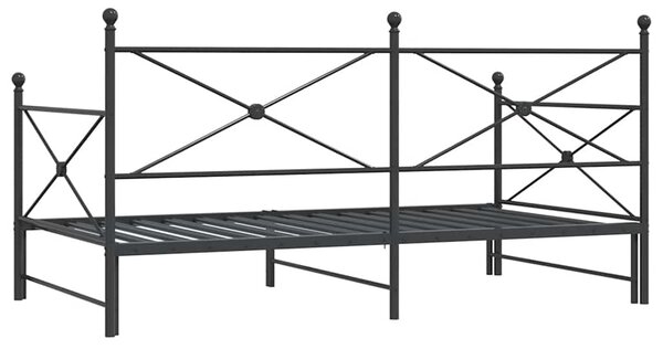 Krevet na rasklapanje bez madraca crni 100x200 cm čelik - Crna / 100 x 200 cm