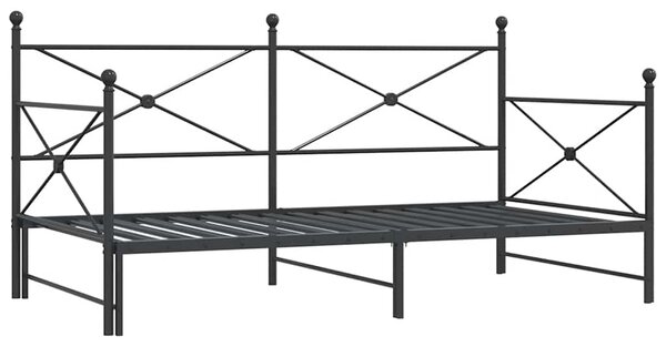 Krevet na rasklapanje bez madraca crni 100x200 cm čelik - Crna / 100 x 200 cm