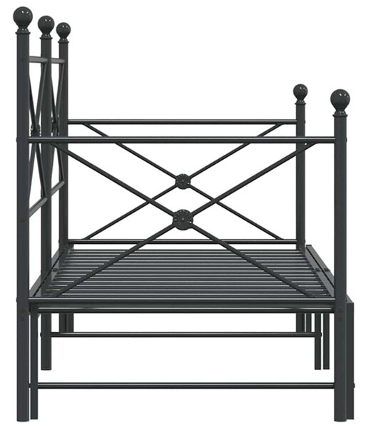 Krevet na rasklapanje bez madraca crni 75x190 cm čelik - Crna / 75 x 190 cm