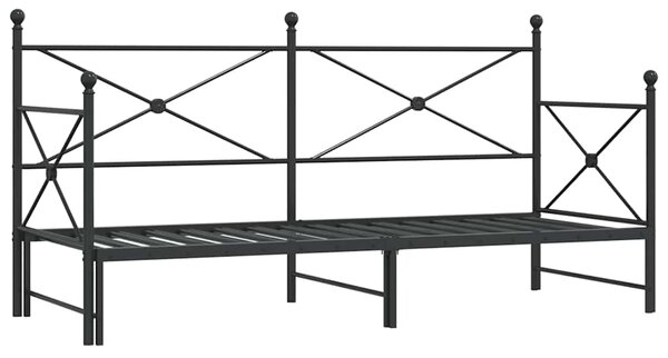 Krevet na rasklapanje bez madraca crni 75x190 cm čelik - Crna / 75 x 190 cm