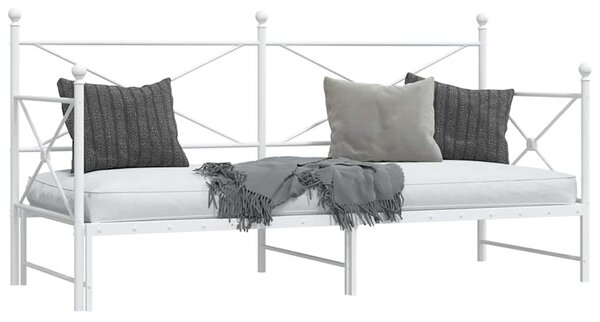Krevet na rasklapanje bez madraca bijeli 75x190 cm čelik - Bijela / 75 x 190 cm