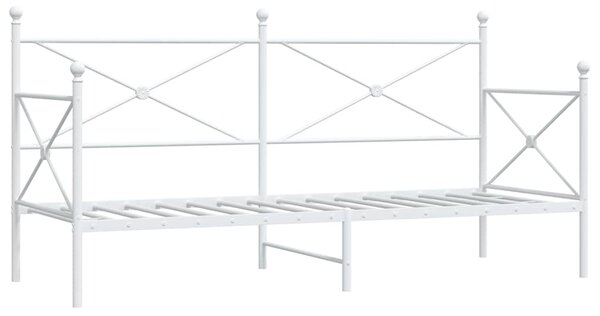 Dnevni krevet bez madraca bijeli 90x200 cm čelik - Bijela / 90 x 200 cm