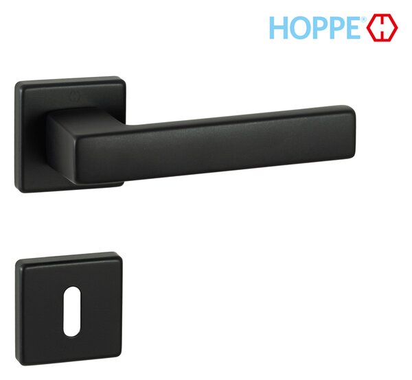 Kvaka Hoppe Toulon crna mat · materijal: aluminij · rozeta: ključ / cilindar / WC Ključ