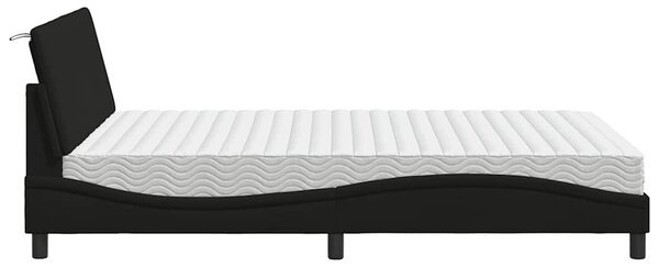 Krevet s madracem Hanko crni 120 x 200 cm od tkanine - Crna / 120 x 200 cm