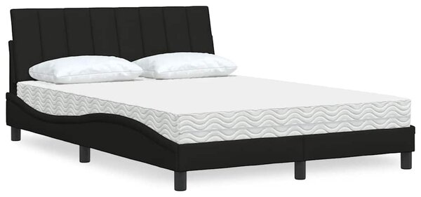 Krevet s madracem Hanko crni 120 x 200 cm od tkanine - Crna / 120 x 200 cm