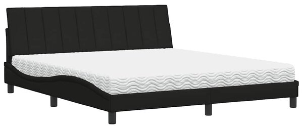 Krevet s madracem Hanko crni 180x200 cm od tkanine - Crna / 180 x 200 cm