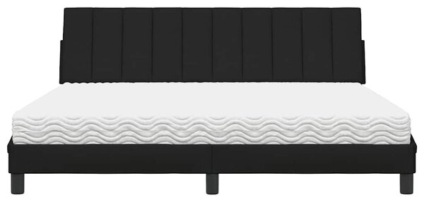 Krevet s madracem Hanko crni 180x200 cm od tkanine - Crna / 180 x 200 cm