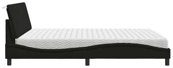Krevet s madracem Hanko crni 180x200 cm od tkanine - Crna / 180 x 200 cm