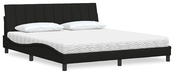 Krevet s madracem Hanko crni 180x200 cm od tkanine - Crna / 180 x 200 cm