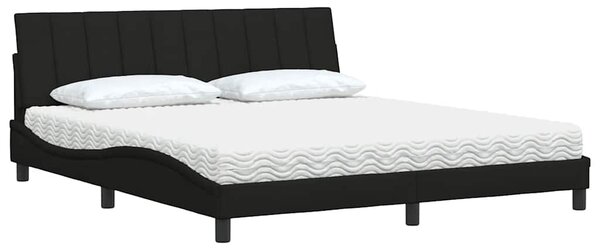 Krevet s madracem Hanko crni 180x200 cm od tkanine - Crna / 180 x 200 cm
