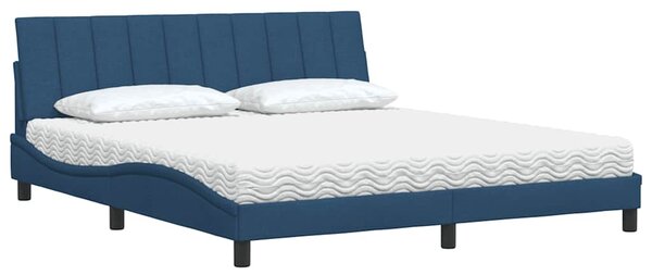 Krevet s madracem Hanko plavi 180x200 cm od tkanine - Plava / 180 x 200 cm