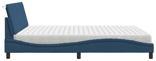 Krevet s madracem Hanko plavi 180x200 cm od tkanine - Plava / 180 x 200 cm